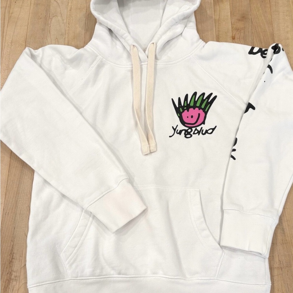 White Hoodie with Graphic Design